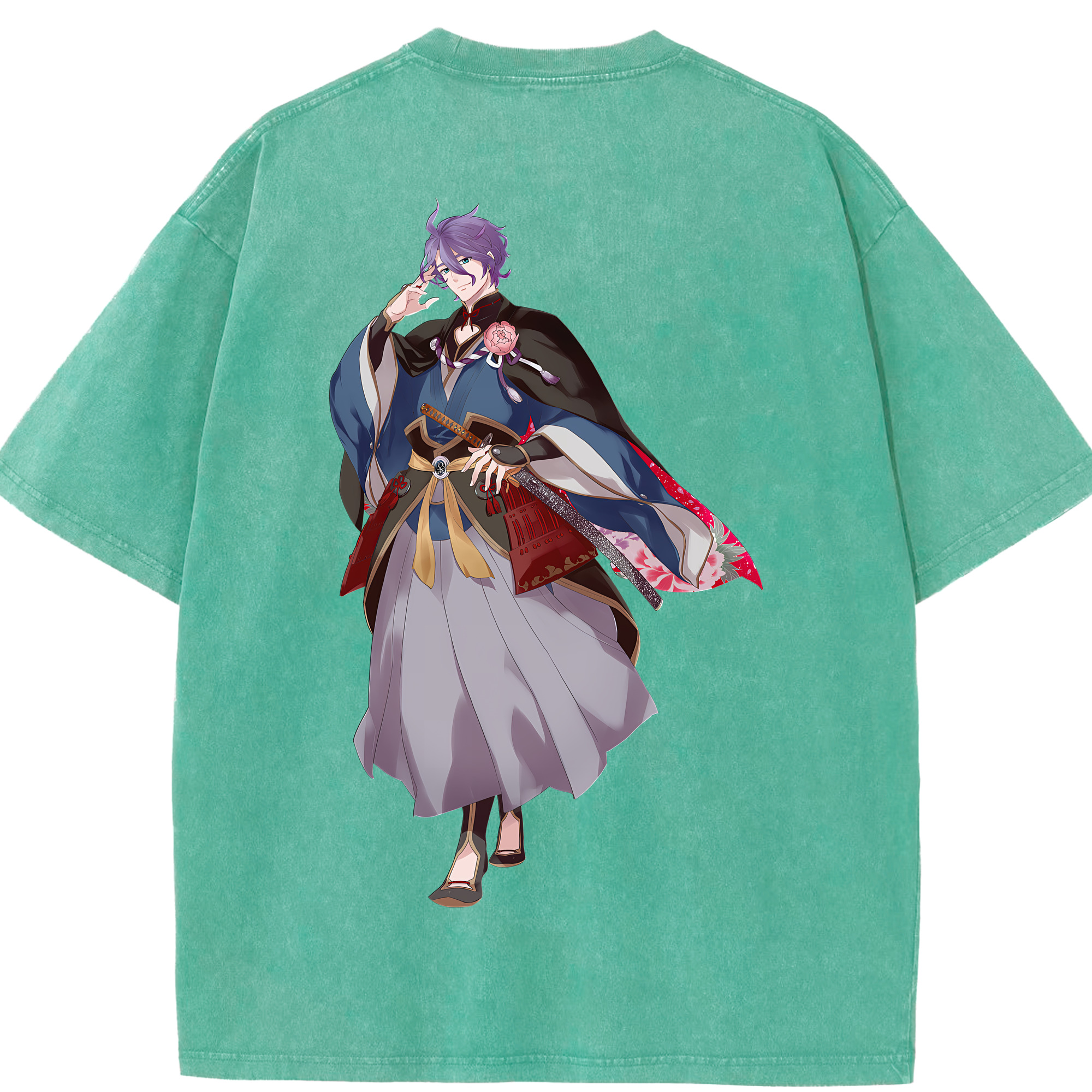 （画像用） 刀剣乱舞 Touken Ranbu 綿100% ヴィンテージ風 半袖Tシャツ（背面プリント）